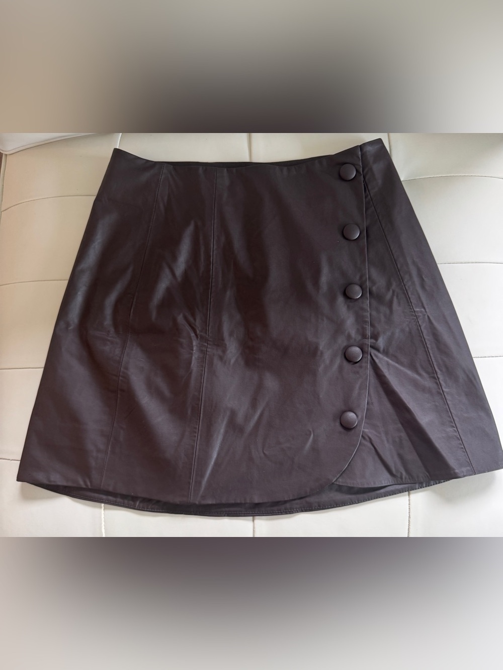 Zara Faux Leather A-Line Button Up Wrap Mini Skirt. Size S. Great Condition.